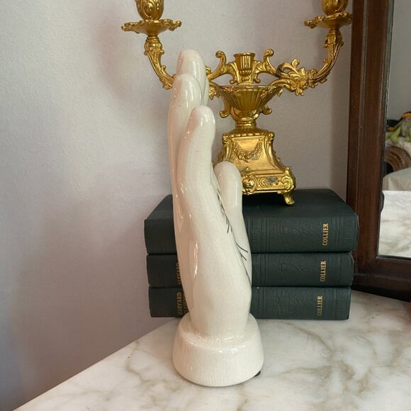 Vintage Palmistry Ceramic Hand Fortune Teller Palm Reader Academia Occult - Picture 4 of 5